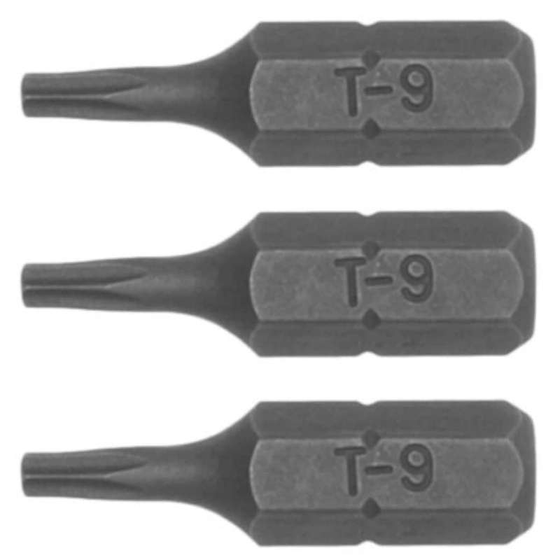3PC 1/4inch Hex Drive TX09 Torx Bit 25MM