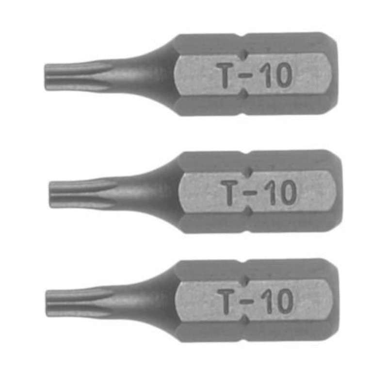 3PC 1/4inch Hex Drive TX10 Torx Bit 25MM