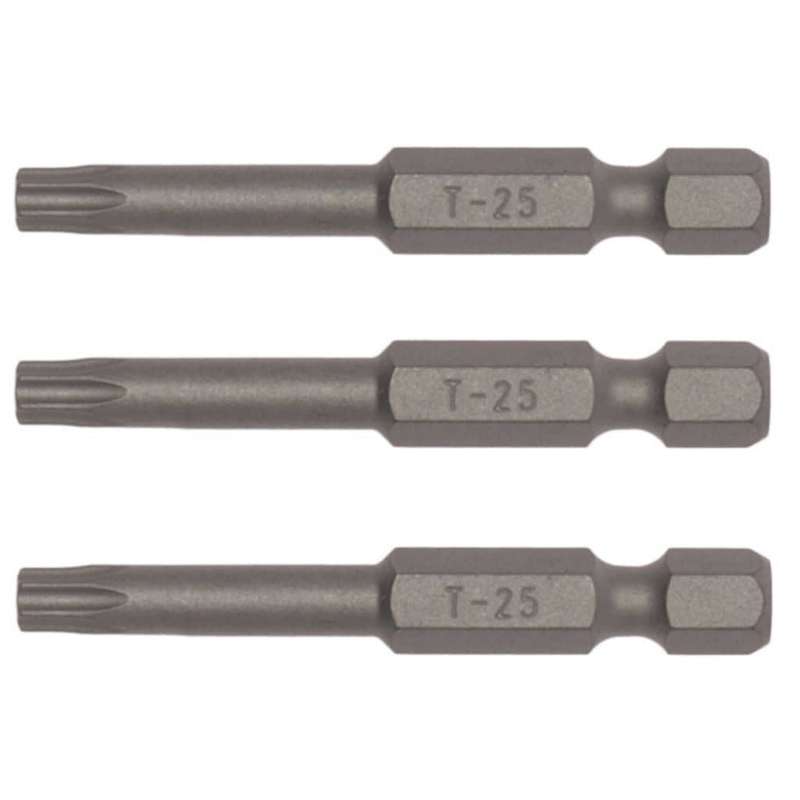 3PC 1/4inch Drive Hex TX25 Torx Bit 50MM