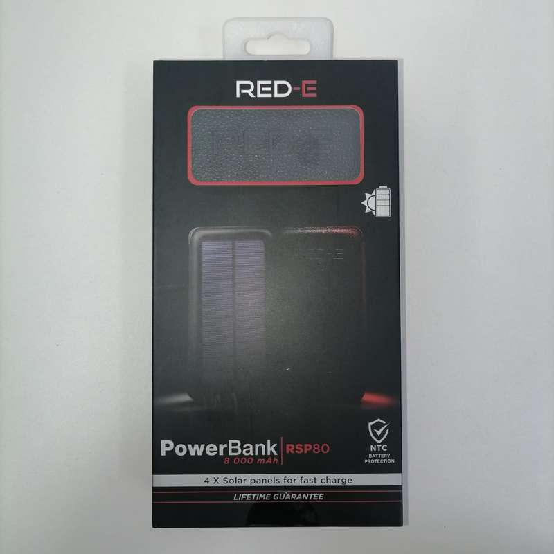 Red-E V213481 | Powerbank RSP-80 Black 8000mAh solar