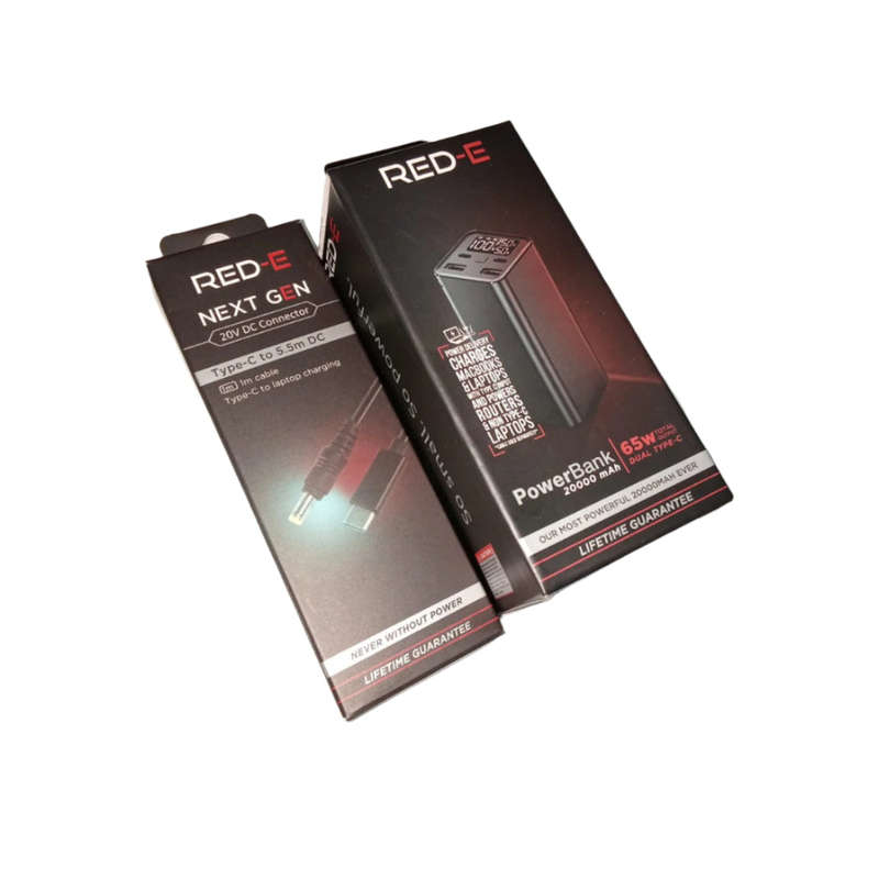 Red-E V213071 | RF20K 65W Powerbank 20 000MAh complete with Type-C to 5.5mm 20V DC Cable