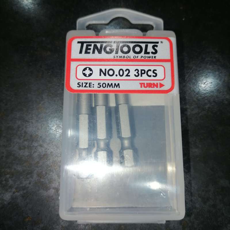 3PC 1/4inch Hex Drive PZ2 Pozidriv Bit 50mm