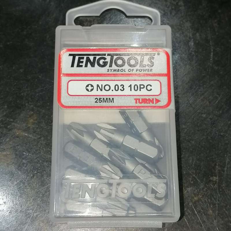 10PC 1/4inch Hex Drive PZ3 Pozidriv Bit 25mm