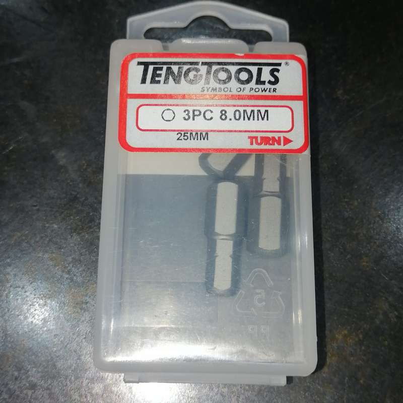 3PC 1/4inch Hex Drive 8MM Hex Bit 25MM Long