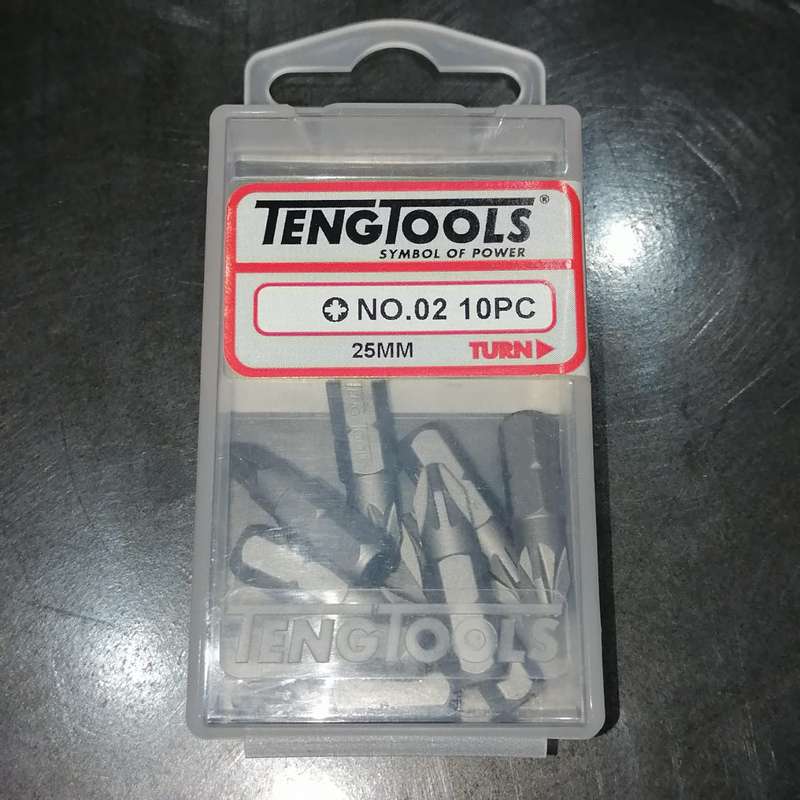 10PC 1/4inch Hex Drive PZ2 Pozidriv Bit 25MM