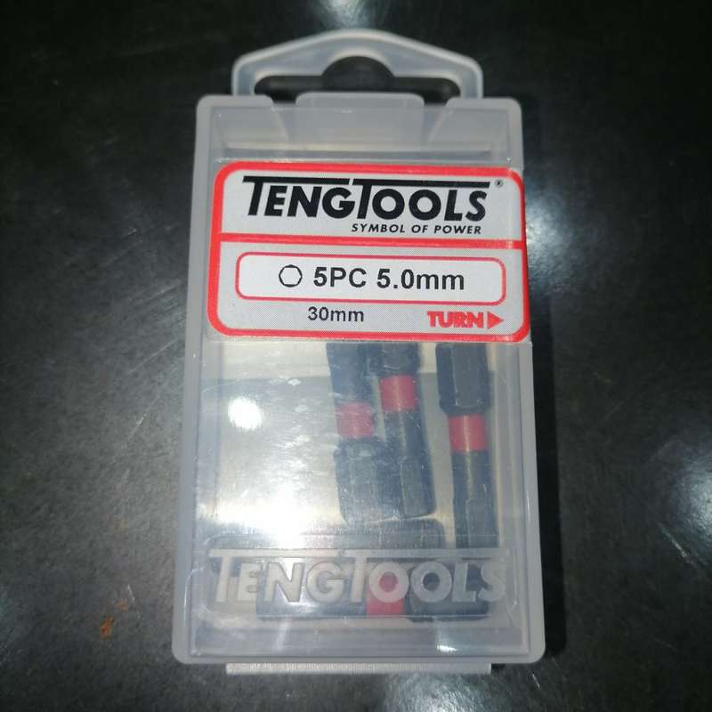 Impact Bit 30mm Length 5mm Hex 5pcs