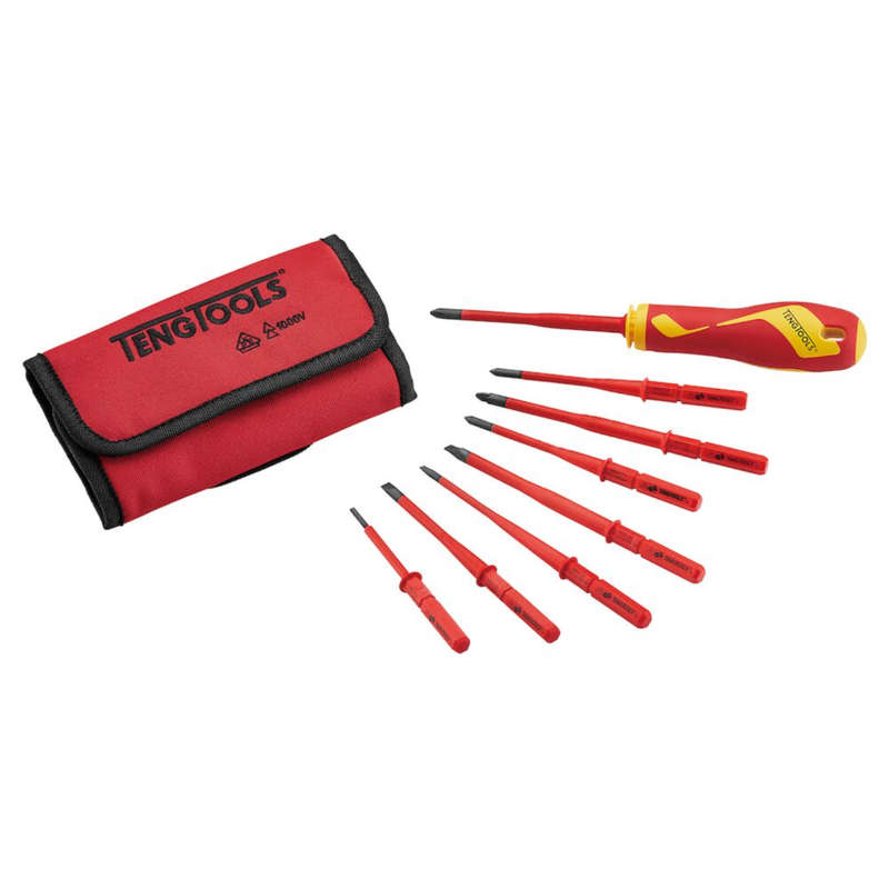 9PC Insulated Interchangeable Blade Screwdriver Set In Tool Wallet