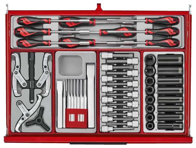 26" PRO35 roller cabinet tool kit 628 pieces red
