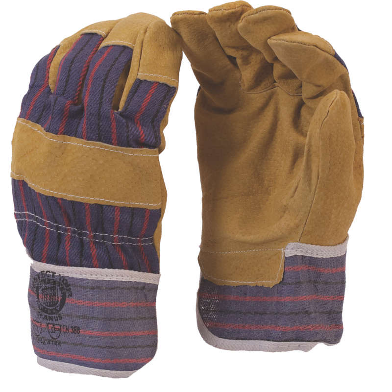 Candy Stripe Pig Skin Palm Chrome Leather Glove