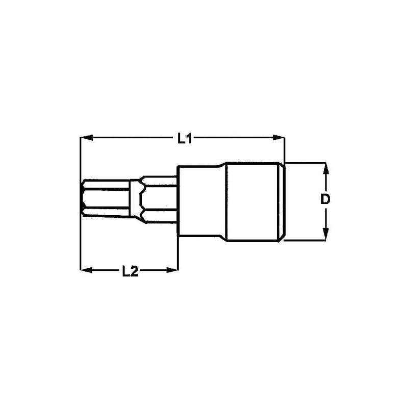 1/2inch Drive 7mm Hex Bit Socket 100mm Long