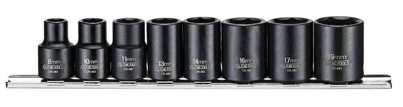 8PC 3/8'' Drive Impact Socket Set Metric