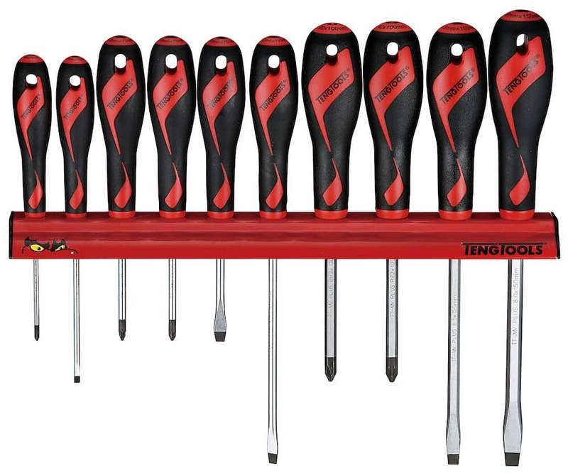 10PC Screwdriver Set Wall Rack