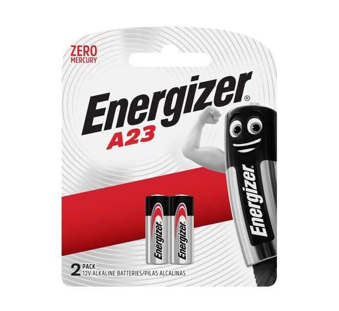 Energizer A23BP2 12v Alkaline A23 Battery Card 2 Pack