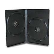 UniQue 100 Pack 14mm Standard Double DVD Case - Holds 2 x DVD or CD - 100 Pack - Black, Retail Bo...