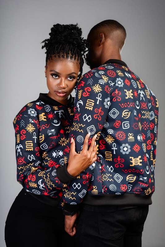 Ladies - Adinkra Summer Bomber Jacket (RBG)