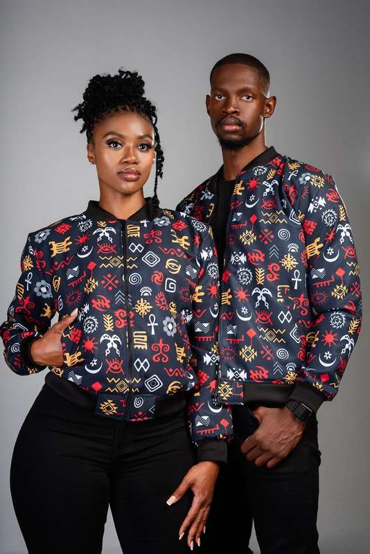 Mens - Adinkra Summer Bomber Jacket (RBG)