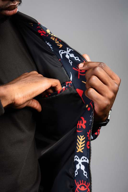 Mens - Adinkra Summer Bomber Jacket (RBG)