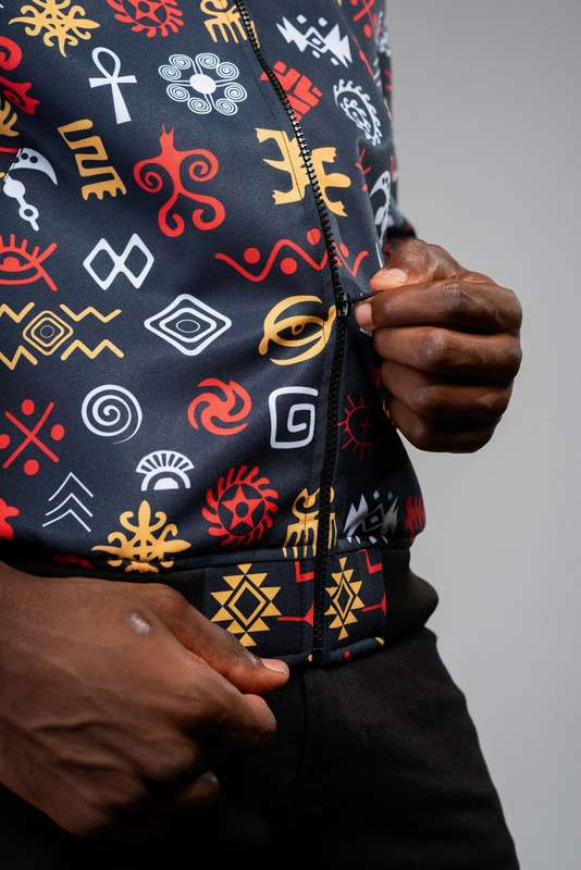 Mens - Adinkra Summer Bomber Jacket (RBG)