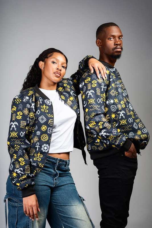 Men's Adinkra Summer Bomber Jacket - Olive