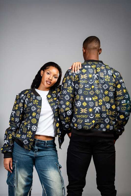 Women's Adinkra Summer Bomber Jacket - Olive