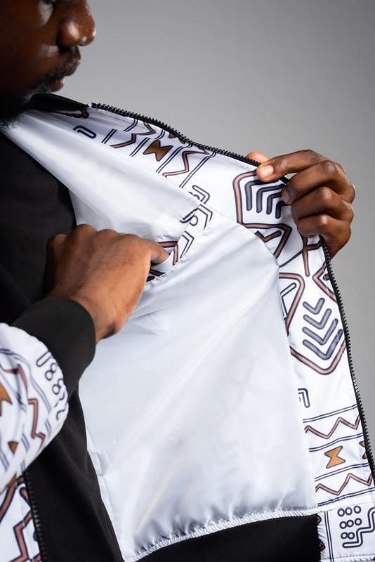 Ladies - Mudcloth Summer Bomber Jacket (WHT)