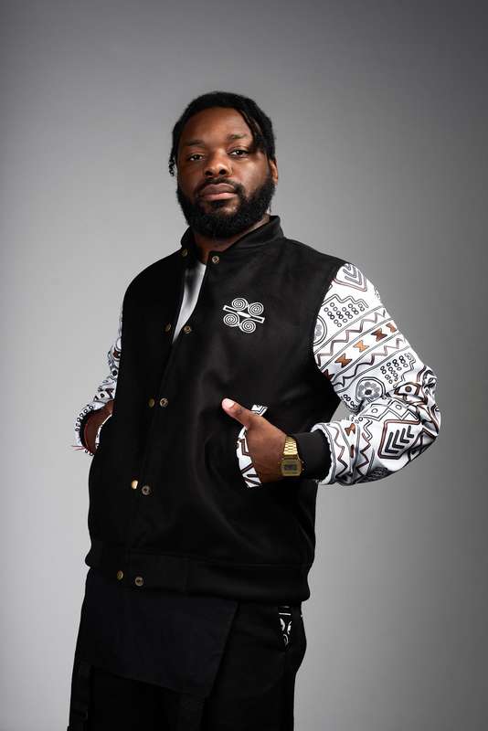 Mens - Mudcloth Varsity Jacket (WHT)