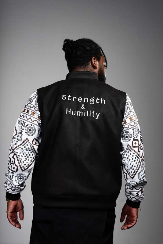 Mens - Mudcloth Varsity Jacket (WHT)