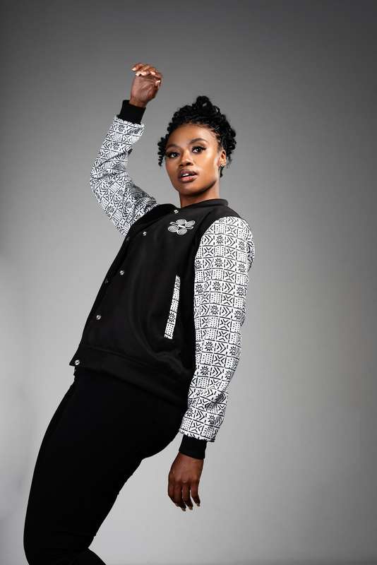 Women's Bogolan Varsity Jacket - White