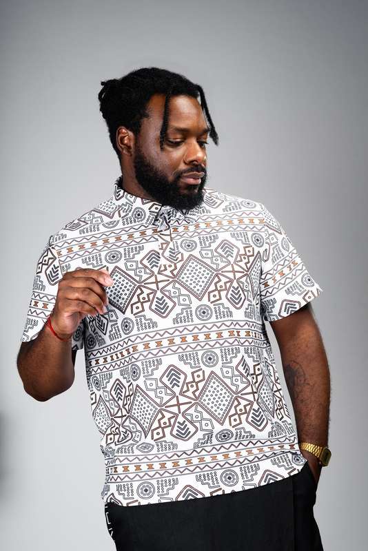Mens - Mudcloth Golf Shirt (WHT)