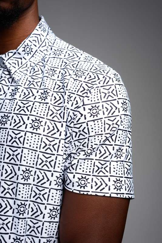 Mens - Bogolan Golf Shirt (WHT)