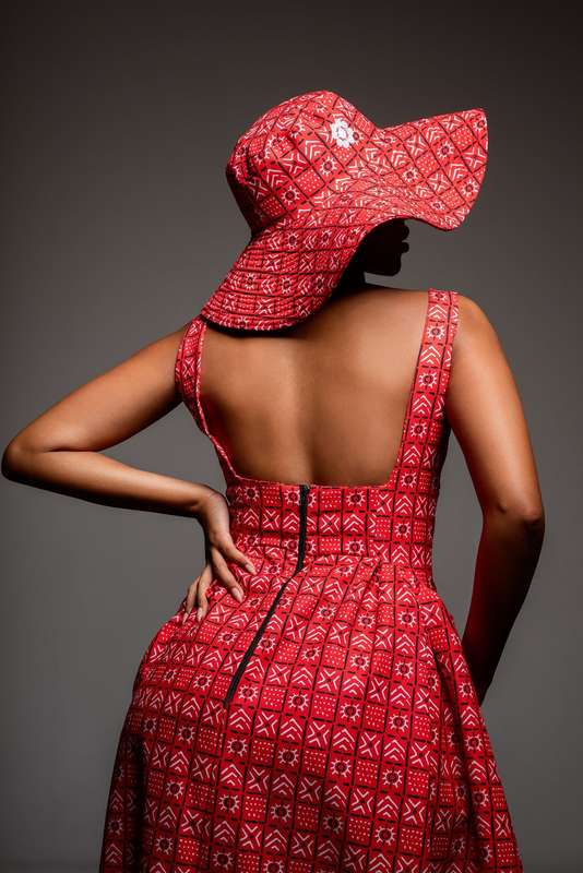 Women's Bogolan Dress - Red
