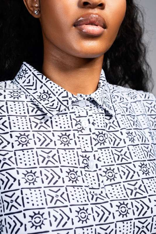 Ladies - Bogolan Golf Shirt (WHT)