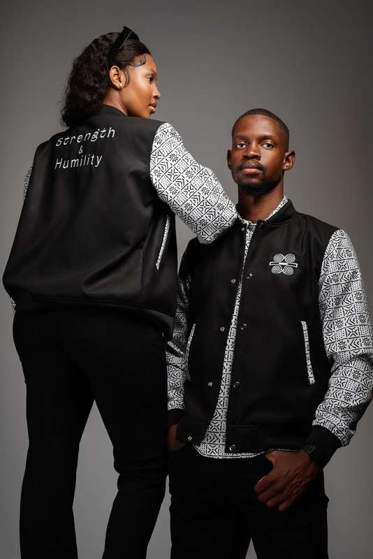 Women's Bogolan Varsity Jacket - White