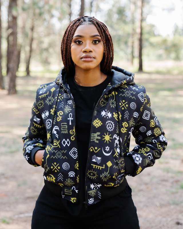 Women's Adinkra Winter Hoodie Jacket