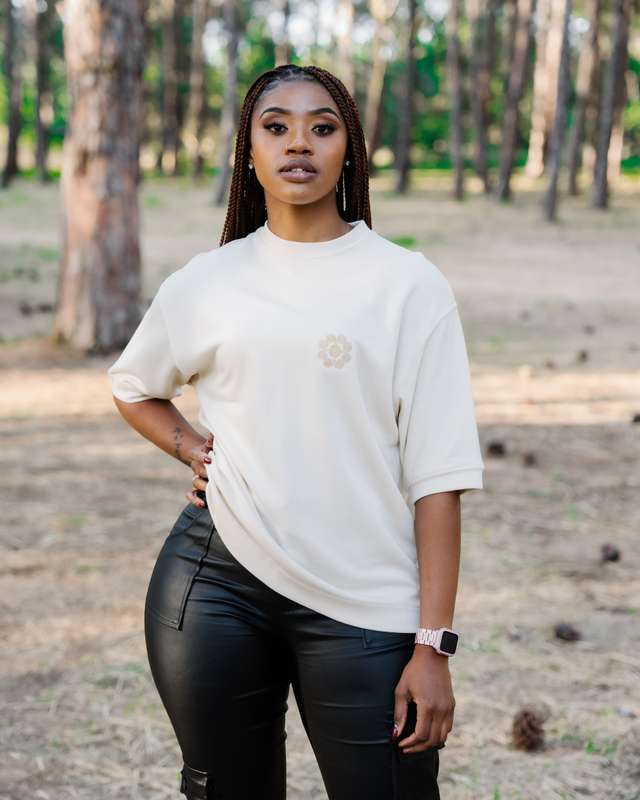 Women's Cream Oversized Lush Tee