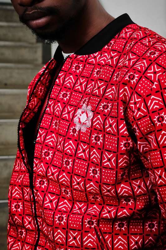 Mens - The Bogolan Summer Bomber Jacket (Red)