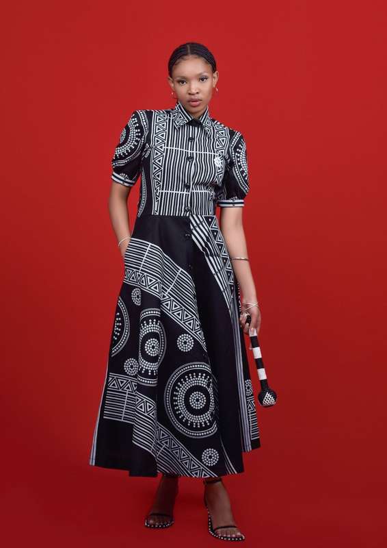Ladies - KwaNtu Maxi-Shirt Dress (BLK)