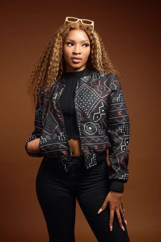 Ladies-Mudcloth Summer Bomber Jacket
