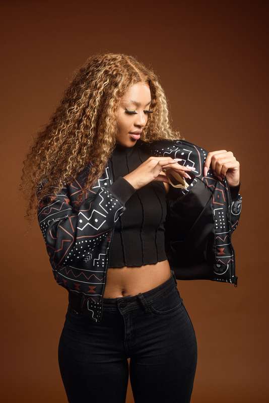 Ladies-Mudcloth Summer Bomber Jacket