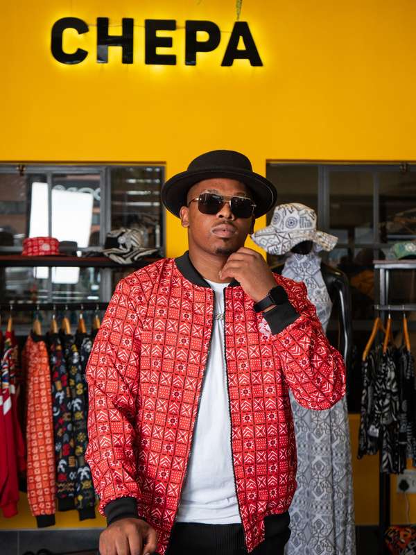 Mens - The Bogolan Summer Bomber Jacket (Red)