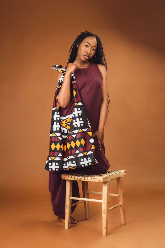 Enhle Oversized Tote Bag - Burgundy