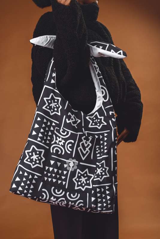 Amhara Oversized Tote Bag - Charcoal Black