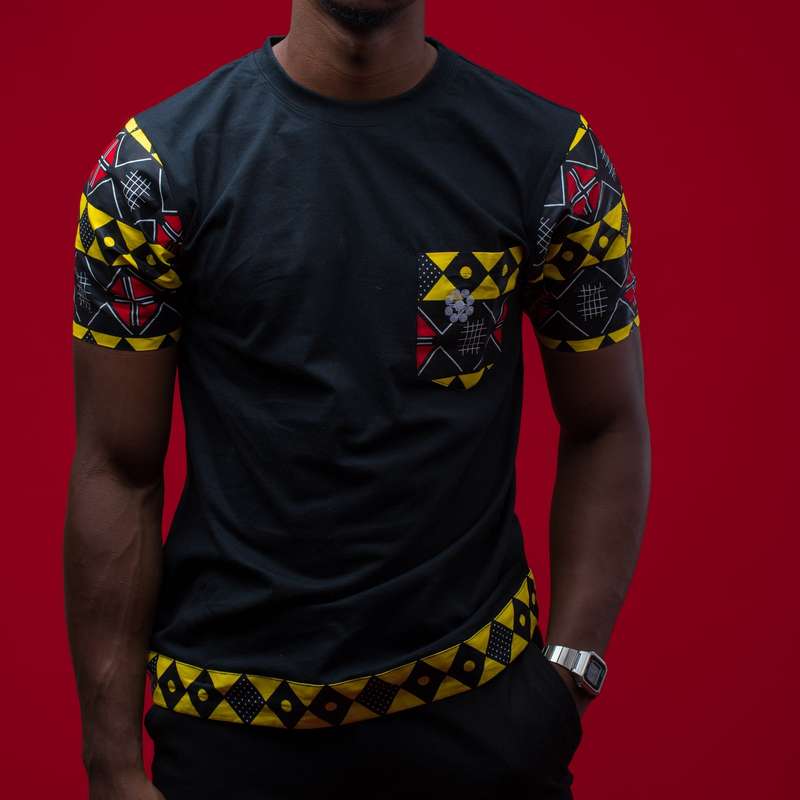 Men's Khanga Cotton Tee - Black
