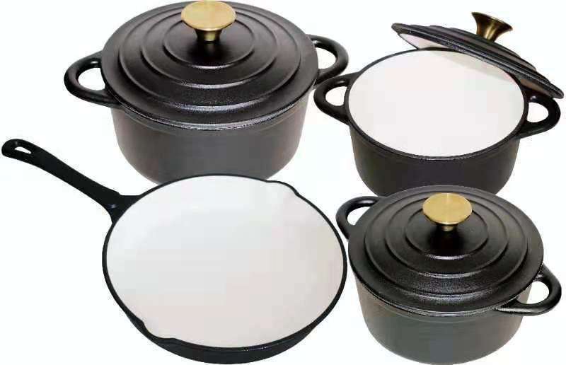 Cast Iron Pots 7pc - Red
