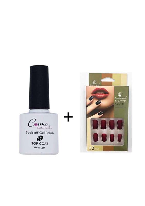 Cosmo Gel Top Coat (Soak Off Gel) 7ml + Matte 12 Nails