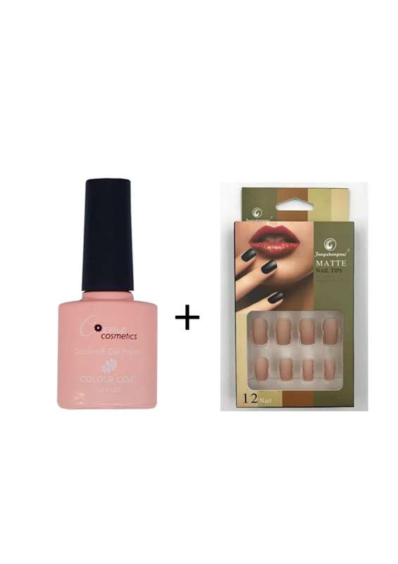 Cosmo Gel Stay peachy (Soak Off Gel) 7ml + Matte 12 Nails