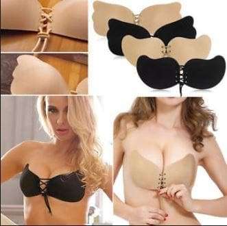 Strapless Backless Adhesive Invisible Push-Up Reusable Butterfly Bra