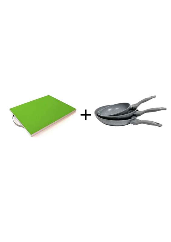 3-Piece Surpervisa frying Pan + Free Bamboo Cutting Board