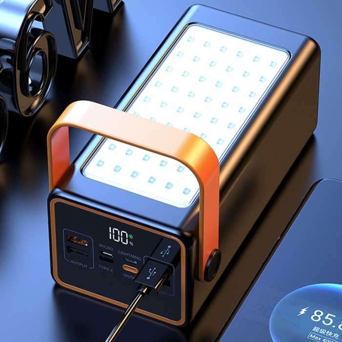 Portable Power Bank 100000mAh 5 Ports External Battery Charger with Lights