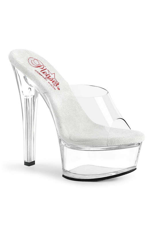 Clear Peep Toe 6" Heeled Slide